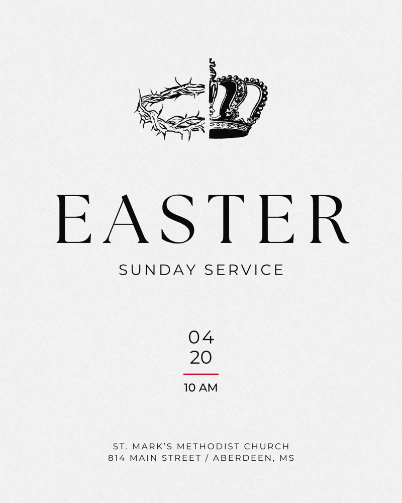 Easter Sunday service announcement graphic